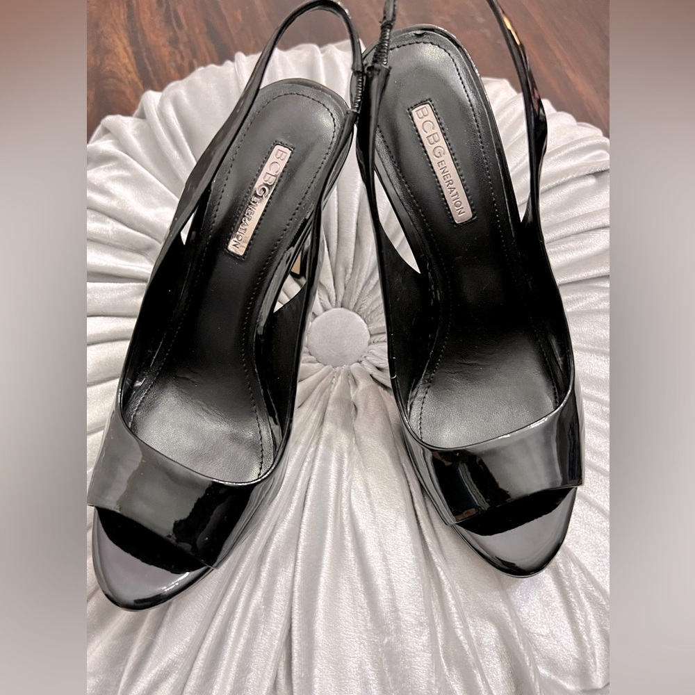 BCBG Black Patent Leather 4.5” Heels